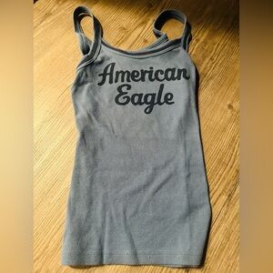 Blue American Eagle logo tank top